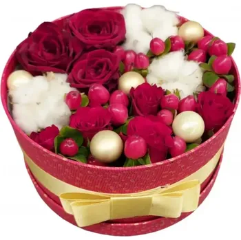 Dárková krabička Vánoční krabička CESMINA červená 18x8cm (FLR)