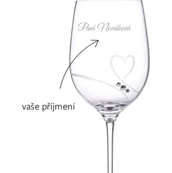 Sklenice Dekorant Sklenice na víno pro nevěstu se Swarovski krystaly Romance 1KS PANÍ