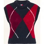 Tommy Jeans Bezrukávník, tmavě modrá / tmavě červená / bílá