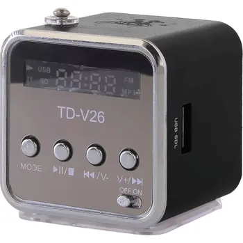 Sluchátka dobirkov.cz Bezdrátový reproduktor, přenosné mini rádio, bluetooth, černá