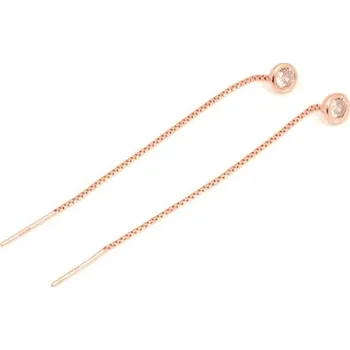 Šperk Stříbrné zlacené řetízkové náušnice se zirkony STNAU2127F