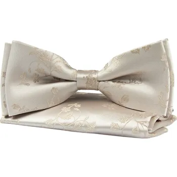 Motýlek Světle hnědý pánský motýlek s jemným květinovým vzorem