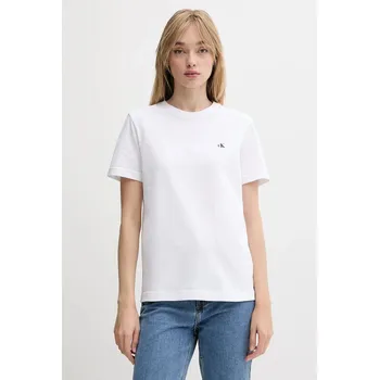 Dámské tričko Bavlněné tričko Calvin Klein Jeans dámské, bílá barva, LV047B224G 00X, vel. S
