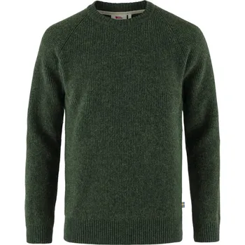 Pánská mikina svetr pánský FJÄLLRÄVEN Övik Rib Sweater M, Deep Forest - S