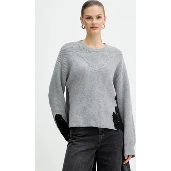 Dámský svetr Svetr s příměsí vlny Pinko šedá barva, 105505 A2R1 105505.A2R1 90X, vel. M