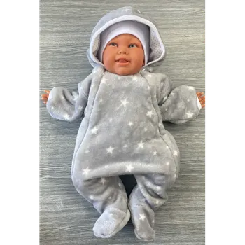 Kojenecká kombinéza Vejnar Teploučký overal Ton šedá hvězda