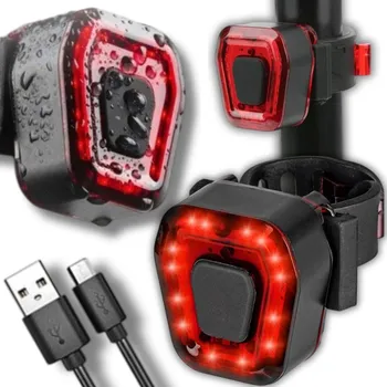 Cyklosvítilna ZADNÍ SVĚTLO NA KOLO LED ČERVENÉ SILNÉ USB AKU