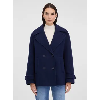 Dámský kabát Orsay Dámské Tmavě modrý dámský krátký kabát ORSAY Modrá 40 (2958079)