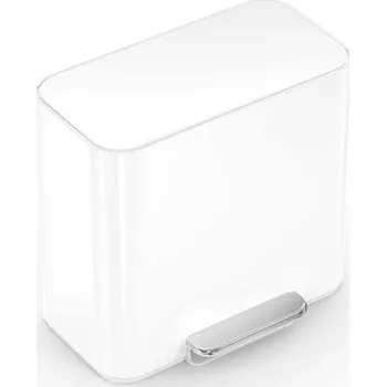 Simplehuman pedálový odpadkový koš na tříděný odpad DUAL MINI 15 L bílá ocel CW2122