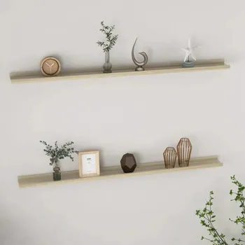 police Nástěnné police, 2 ks, dub sonoma, 115x9x3 cm