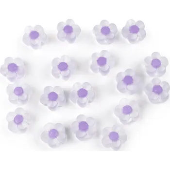 Korálek Plastové korálky květ matný Ø13 mm Varianta: 4 fialová lila, Balení: 10 g