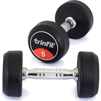 Jednoruční činka pogumovaná TRINFIT STYL 5 kg