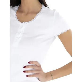 Dámské triko Leptir 401 - s knoflíčky Bílá S