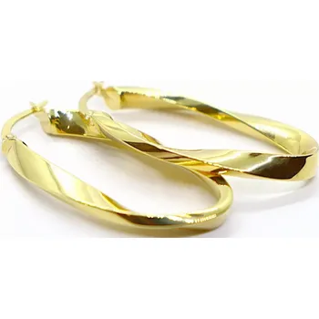 Náušnice Klenoty Budín Dámské kruhové hladké zlaté náušnice oválky 585/2,50gr HK2406 (Klenoty Budín Dámské kruhové hladké zlaté náušnice oválky 585/2,50gr HK2406)