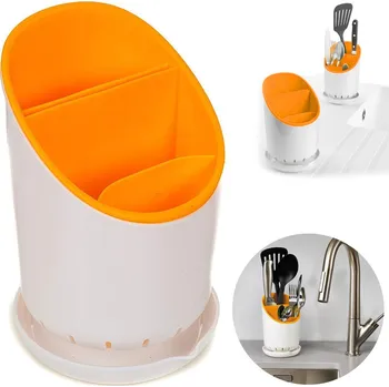 Potah na židli dobirkov.cz Kuchyňský organizér, odkapávač na příbory, oranžový