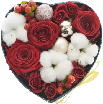 Dárková krabička Vánoční krabička CESMINA červená 15x8cm (FLR)