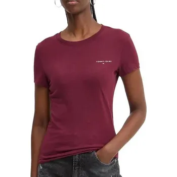 Dámské tričko Tommy Jeans dámské vínové tričko 20007260-8720637229965