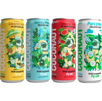 Voda Coconaut Degustační set - 4× kokosová voda (Pure, Ananas, Meloun, Sycená) 4×320 ml