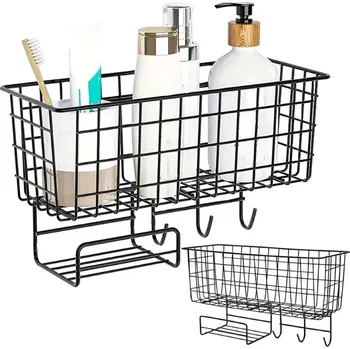 dobirkov.cz Kuchyňský nástěnný organizér, kovová, police se 3 háčky