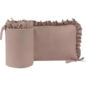 mantinel do postýlky Infantilo Ochranný bavlněný mantinel s volánkem Kávová