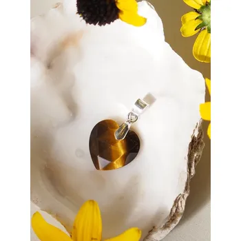 Přívěsek Tygří oko přívěsek srdíčko broušené