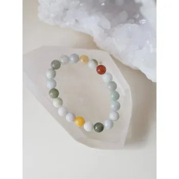 Náramek Náramek z barevného barmského Jadeitu