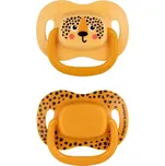 Set symetrických silikonových dudlíků BabiesBoo 0 - 6m 2 ks oranžový