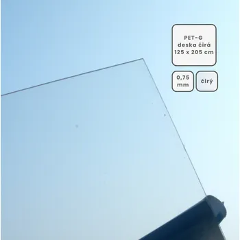 Plexisklo Polyesterová deska PET-G 0,75mm Rozměr desky: 1250x2050mm