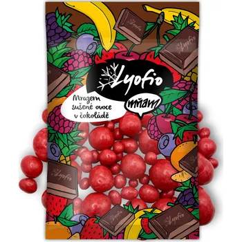 Čokoláda Lyofilizované maliny v bílé čokoládě s malinovým práškem 200 g | Lyofio.cz