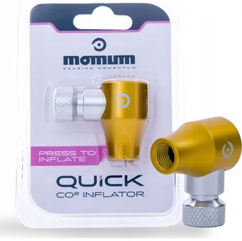pumpička Hustilka CO2 bombiček MOMUM QUICK CO2 INFLATOR BLUE CYKLISTICKÁ HUSTILKA zlatá