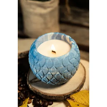 Svíčka SOJOVÁ VONNÁ SVÍČKA S DŘEVĚNÝM KNOSTEM V SÁDROVÉM OBALU