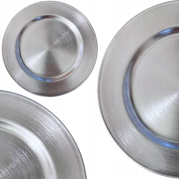 Talíř Dekorativní talíř / podnos stříbrný hladký 28 cm na Vánoce, svátky, svatební hostina