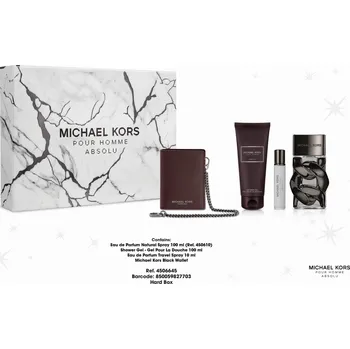 Kosmetická sada Michael Kors Pour Homme Absolu Vánoční Set - EDP 100 ml + EDP 10 ml + sprchový gel 100 ml + Pánská peněženka Dárková sada