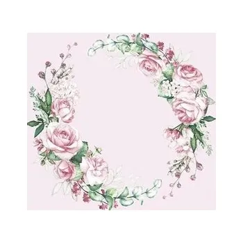 Papírový ubrousek Ubrousky "Věnec z květů", Vlčí máky, 33 cm, 20 ks