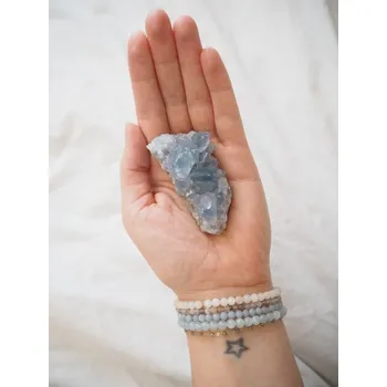 Přírodní kámen Celestín drúza Madagaskar, 125 g