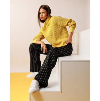 Dámský svetr Pletený svetr Monari 809489 se stojáčkem žlutý Velikost: 36