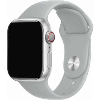 Řemínek na hodinky Silikonový řemínek s kratší a delší přezkou pro Apple Watch Ultra 49mm / 46mm / 45mm / 44mm / 42mm - světle šedý