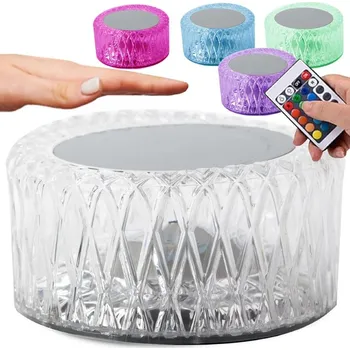 Potah na židli dobirkov.cz Křišťálová stolní lampa, RGB, usb dálkové ovládání