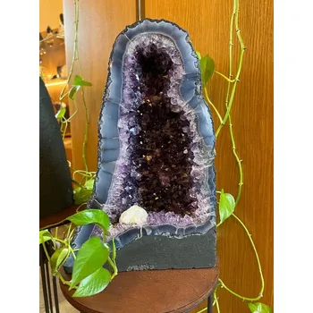 Přírodní kámen Ametyst s Kalcitem geoda Brazílie velká, 16.5kg, 41cm