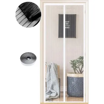 Zahradní dekorace Magnetická moskytiéra na dveře 100 x 250 cm, magnetický závěs dveří proti hmyzu, není potřeba žádné
