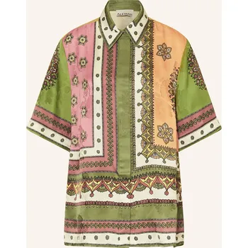 Dámská halenka Alémais Dámská Košile Contina Ze Saténu, zelená / tmavě hnědá...