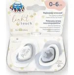 Set symetrických silikonových dudlíků Light touch 0-6m Royal Baby modrý