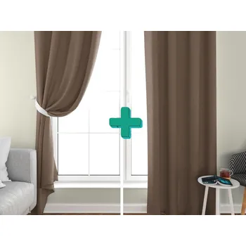 2x Světle hnědý závěs OXFORD 140x250 cm