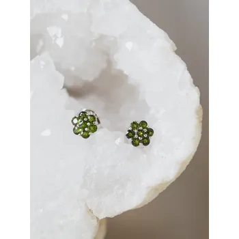Náušnice Chromdiopsid náušnice kytička