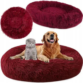 Pelíšek pro psa dobirkov.cz Chlupatý pelíšek pro kočky a psy, měkký, 100 cm, vínový