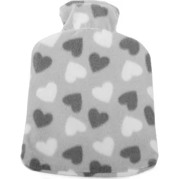 Termofor dobirkov.cz Termofor, nahřívací láhev, šedá se srdíčky