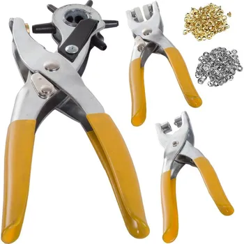 Potah na židli dobirkov.cz Děrovač na kůži dírky nýty očka druky, sada 3 ks kleští