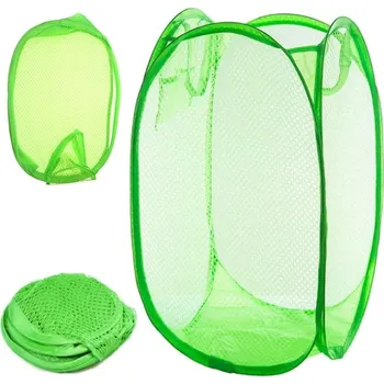 dobirkov.cz Skládací koš na prádlo, na hračky, úchyty, 65 litrů, zelený