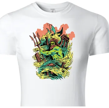 Chlapecké tričko Fenomeno Dětské tričko Poseidon Velikost: 146 cm/10 let, Barva trička: Bílé