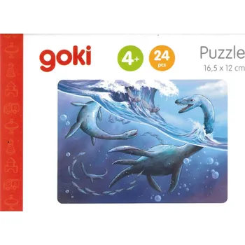 Puzzle GOKI Dřevěné puzzle Dinosauři: Elamosaurus 24 dílků